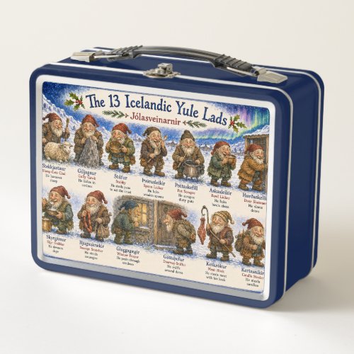 13 Icelandic Yule Lads Christmas reykjavik Metal Lunch Box