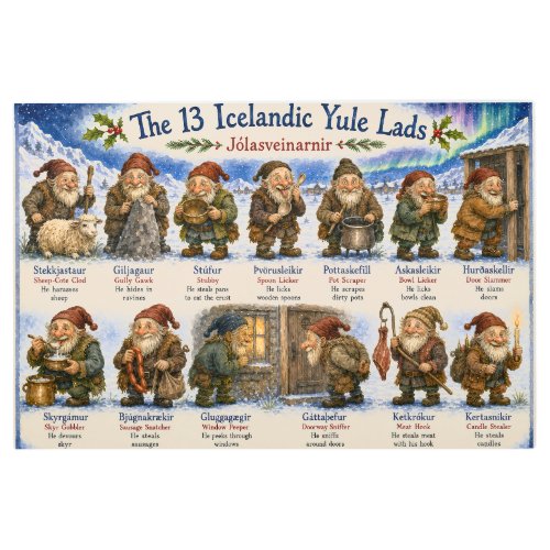 13 Icelandic Yule Lads Christmas reykjavik Metal Print