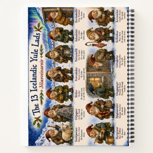 13 Icelandic Yule Lads Christmas reykjavik Notebook
