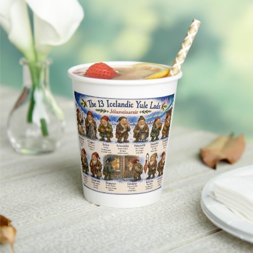 13 Icelandic Yule Lads Christmas reykjavik Paper Cups