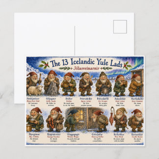 13 Icelandic Yule Lads Christmas reykjavik Postcard