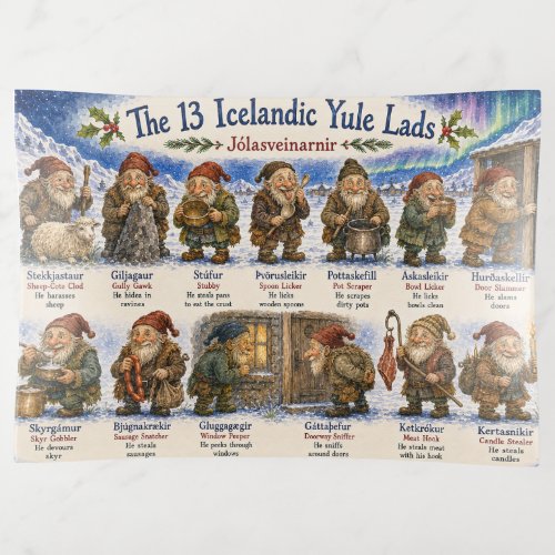 13 Icelandic Yule Lads Christmas reykjavik Trinket Tray