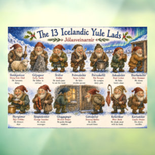 13 Icelandic Yule Lads Christmas reykjavik Window Cling