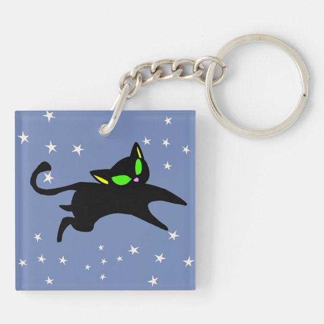 13 Irving the Black Kitties Jumping Magic Keychain (Back)