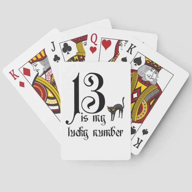 13 is my lucky number+black cat poker cards (Back)
