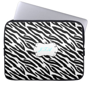 13" laptop case monogrammed initials black grey