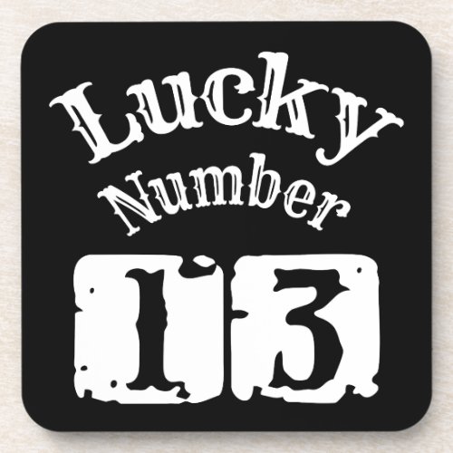 13 _ Lucky Number 13 Luck Beverage Coaster