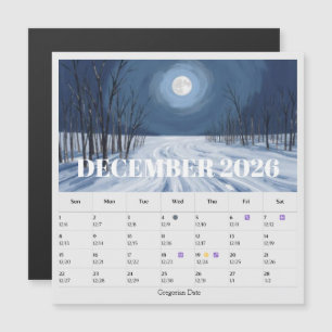 13-Month Moon Phase Zodiac december Calendar