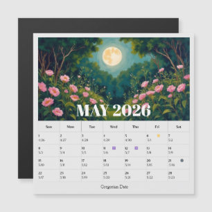 13-Month Moon Phase Zodiac May Calendar