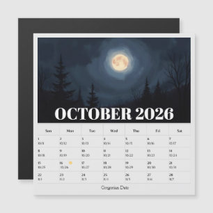 13-Month Moon Phase Zodiac october Calendar