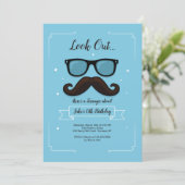 13 Mustache Birthday Party Invitation (Standing Front)