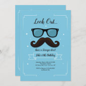 13 Mustache Birthday Party Invitation (Front/Back)