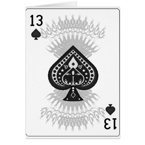13 of Spades Playing Card