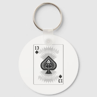 13 of Spades: Playing Card: Keychain