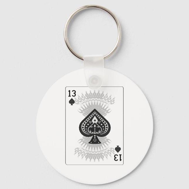 13 of Spades: Playing Card: Keychain (Front)