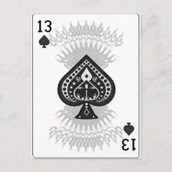 13 Of Spades: Playing Card: Postcard by spiritswitchboard at Zazzle
