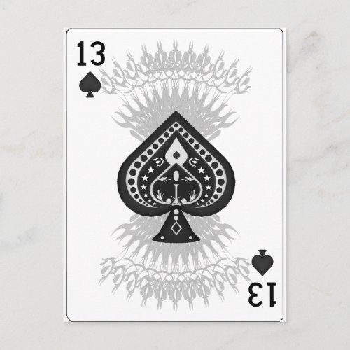 13 of Spades Playing Card Postcard