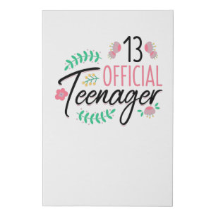 13 Official Teenager Girls Birthday Gift Faux Canvas Print