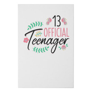 13 Official Teenager Girls Birthday Gift Faux Canvas Print