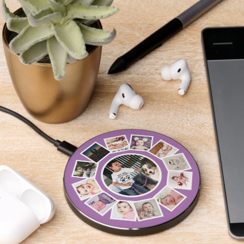 13 photo collage custom made personalized  wireless charger 