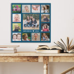 13 Photo Collage Family Name Create Your Own Faux Canvas Print<br><div class="desc">Create your own photo collage  faux wrapped canvas print with 13 of your favorite pictures on a white background.Personalize with family name and established date.</div>