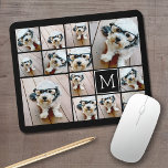 13 Photo Collage Monogram black - Can Edit Color Mouse Pad<br><div class="desc">A design with a basic background. Use up to thirteen square photos to create a unique and personal gift. If you need to adjust the pictures,  click on the customize tool to make changes.</div>
