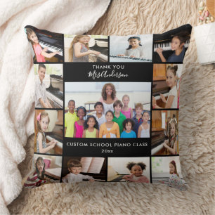 13 Photo Collage Music Teacher Personalised Gift Throw Pillow