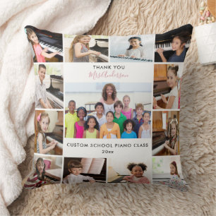 13 Photo Collage Music Teacher Personalised Gift Throw Pillow