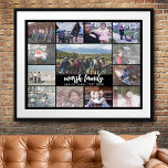 13 Photo Collage Optional Text -- Family - black Poster<br><div class="desc">13 Photo collage in a layout that includes one big photo in the middle. Add your favorite pics to this fun template. You can use square photos or any photos for this grid. -- The black background can be changed when you visit the advanced design area. Font can also be...</div>