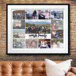 13 Photo Collage Optional Text -- Family - white Poster<br><div class="desc">13 Photo collage in a layout that includes one big photo in the middle. Add your favorite pics to this fun template. You can use square photos or any photos for this grid. -- The white background can be changed when you visit the advanced design area. Font can also be...</div>