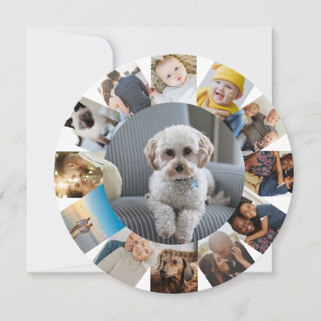 13 Photo Collage Personalized Holiday Card (Front)