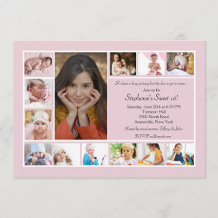 13 Photo Collage Vertical Photo Invitation