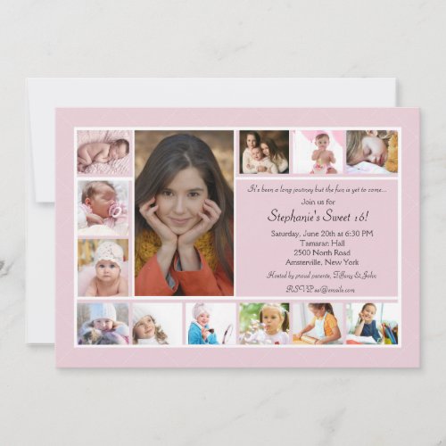 13 Photo Collage Vertical Photo Invitation
