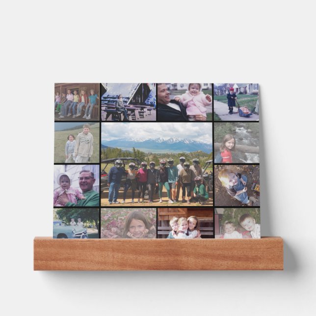 13 Photo Collage with Large Center Picture - Black Picture Ledge (Front)