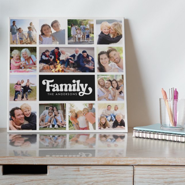 13 Photos Collage Family Monogram Acrylic Print (Creator Uploaded)