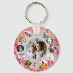 13 Photos collage Personalized Name rosy  Keychain