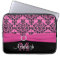 13" Pink Black White FAUX Ribbon Laptop Sleeve