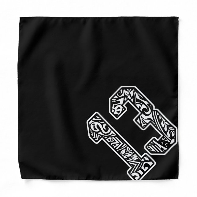 13 Polynesian Tattoo Number 13 Sports Fan Dark Pre Bandana (Front)