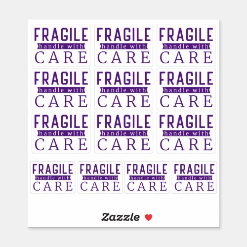 13 Purple Fragile Handle With Care Small Business Sticker