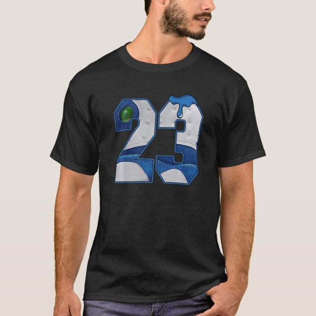 13 Retro French Blue Number 23 Bel Air French Blue T-Shirt (Front)