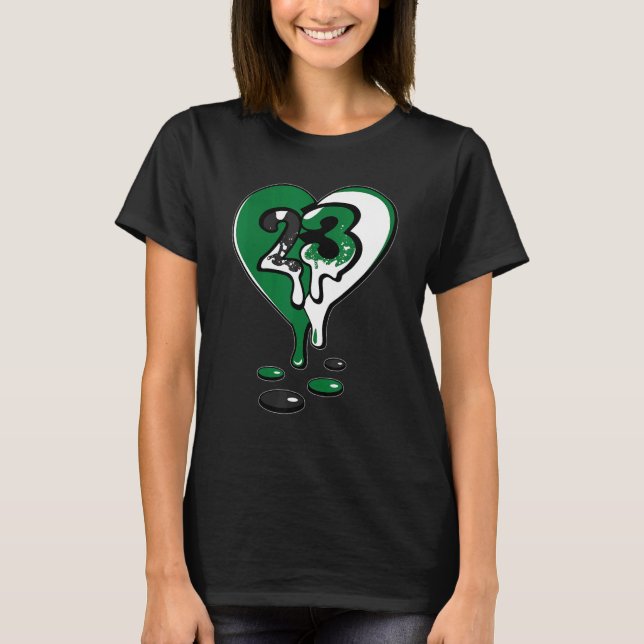 13 Retro Loser Green 23 Dripping Heart Concord 13s T-Shirt (Front)