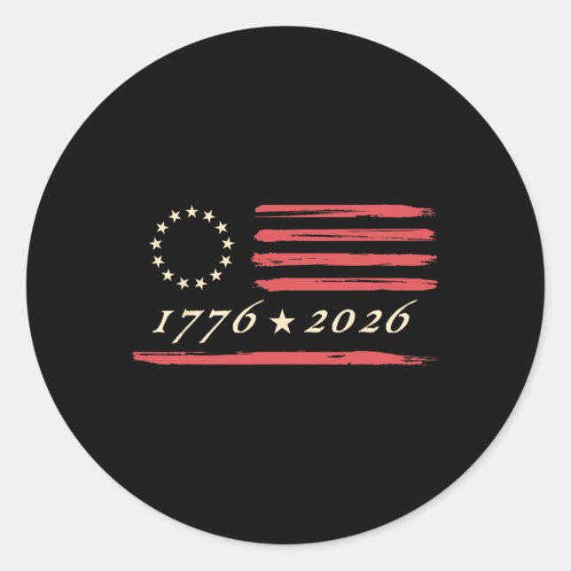 13-star Betsy Ross American Us Flag 4th Of July Di Classic Round Sticker (Front)