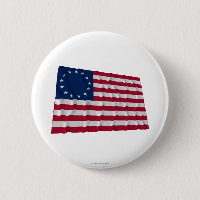 13-star flag, Betsy Ross pattern Pinback Button (Front)