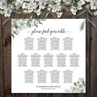 13 Table Eucalyptus Greenery Wedding Seating Chart