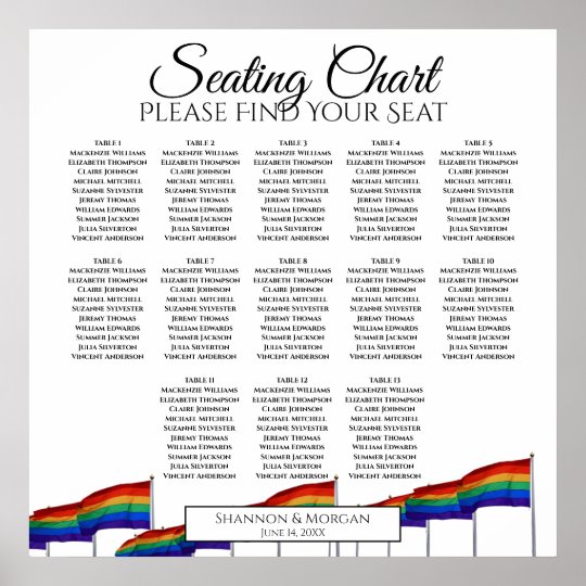 Zazzle Seating Chart