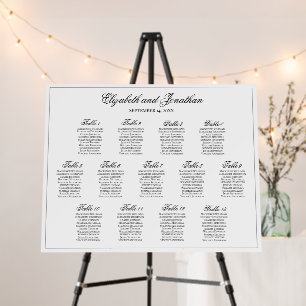 13 Table Simple & Elegant Wedding Seating Chart Foam Board