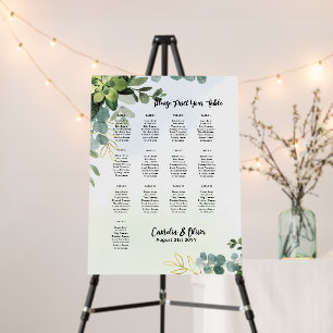 13 Table Wedding Seating Chart Greenery Eucalyptus Foam Board