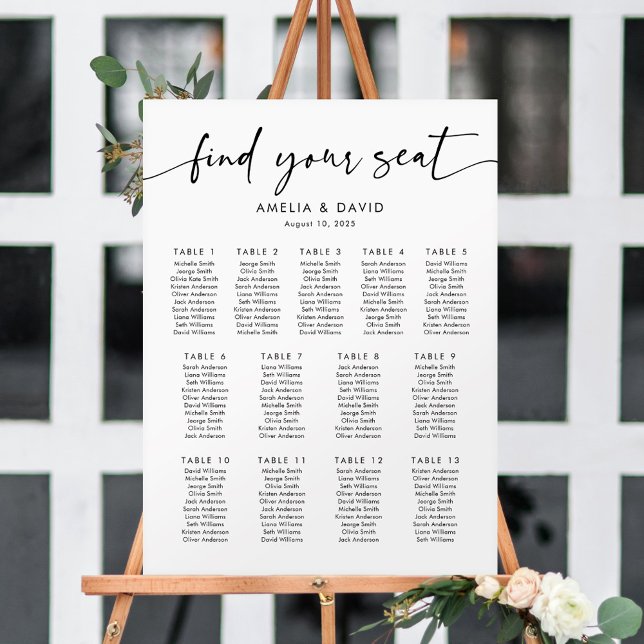 13 Tables Find Your Seat Seating Chart (Creator Uploaded)