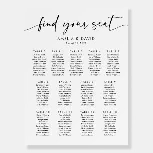 13 Tables Find Your Seat Seating Chart Foam Board