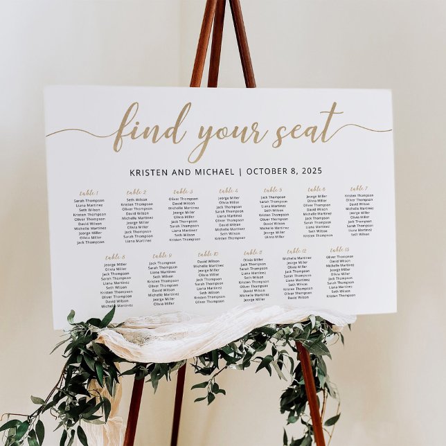 13 Tables Find Your Seat Seating Chart  Foam Board (Creator Uploaded)